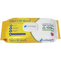Uniwipe Bio Clinical Midi Wipes Biodegradable Wipes (Pack of 100)
