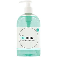Evans Trigon Unperfumed Handwash + Dispenser 500ml Pack of 6