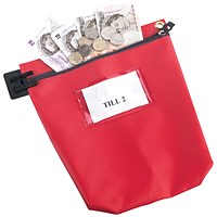 Go Secure High Security Cash Bag, 267x267x50mm, Red
