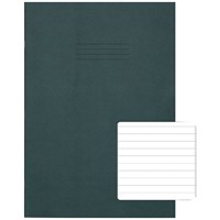 Rhino Exercise Book, 8mm Ruled, A4+, Dark Green, Pack of 50 Rhino Exercise Book, 8mm Ruled, A4+, Dark Green, Pack of 50