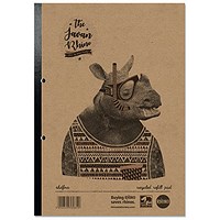 Rhino Recycled Refill Pad, A4, Ruled with Margin, 320 Pages, Kraft, Pack of 3