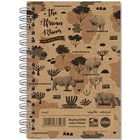 Rhino Wirebound Notebook, A6, Ruled, 200 Pages, Pack of 6