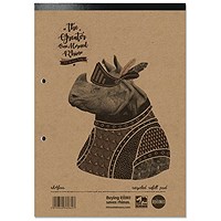 Rhino Recycled Refill Pad, A4, Ruled with Margin, 160 Pages, Kraft, Pack of 5