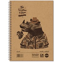 Rhino Recycled Wirebound Notebook, A4, Ruled, 160 Pages, Pack of 5