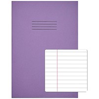 Rhino Exercise Book, 8mm Ruled, 80 Pages, A4, Purple, Pack of 50