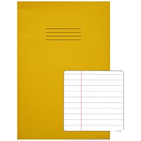 Rhino Exercise Book, 8mm Ruled, 80 Pages, A4, Yellow, Pack of 50