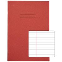 Rhino Exercise Books, 80 Pages, 13x9in, 8mm Ruled, Red Contract, Pack of 50 Rhino Exercise Books, 80 Pages, 13x9in, 8mm Ruled, Red Contract, Pack of 50