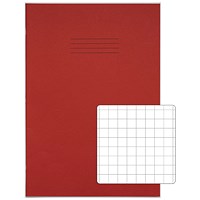 Rhino Exercise Books, 80 Pages, 13x9in, 10mm Squares, Red Contract, Pack of 50