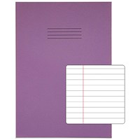 Rhino Exercise Books, 80 Pages, A4, 8mm Ruled, Purple Contract, Pack of 50 Rhino Exercise Books, 80 Pages, A4, 8mm Ruled, Purple Contract, Pack of 50