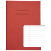 Rhino Exercise Books, 80 Pages, A4, 8mm Ruled, Red Contract, Pack of 50