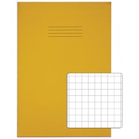 Rhino Exercise Books, 80 Pages, A4, 10mm Squares, Yellow Contract, Pack of 50