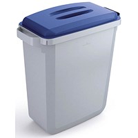 Durable Durabin Waste Bin, 60 Litre, Grey with Blue Lid