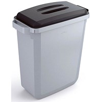 Durable Durabin Waste Bin, 60 Litre, Grey with Black Lid