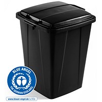 Durable Durabin Square Bin, 90 Litre, Black with Black Lid