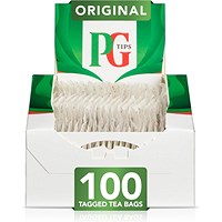 PG Tips One Cup Tagged Tea Bags, Pack of 100