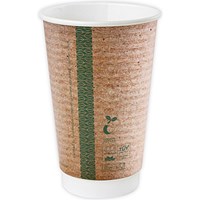 Vegware Double Wall Cup, 454ml, Kraft Brown, Pack of 400