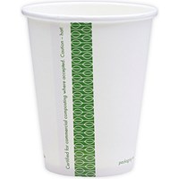 Vegware Single Wall Hot Cup, 227ml, White, Pack of 1000