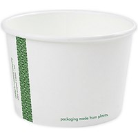 Vegware Soup Container, 16oz, 115-Series, White, Pack of 500