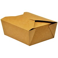 Vegware Food Carton, No. 8 1300ml, Kraft Brown, Pack of 300 Vegware Food Carton, No. 8 1300ml, Kraft Brown, Pack of 300