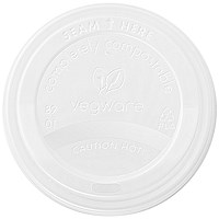 Vegware Hot Cup Lid 12oz 89-series White (Pack of 1000)