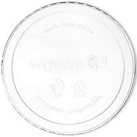 Vegware Deli Container Round Lid, 8-32oz, Clear, Pack of 500