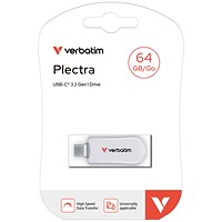 Verbatim Plectra USB-C Flash Drive, 64GB, White