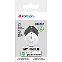 Verbatim MyFinder Bluetooth Item Finder, Black/White, Pack of 2