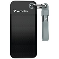Verbatim Pocket SSD Keyring with Cable Attachment 1TB Black/Grey