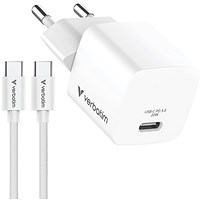 Verbatim Mini USB-C Charger 20W EU Plug with Cable