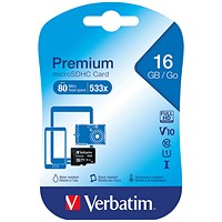 Verbatim Micro SDHC Memory Card, 16GB