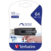 Verbatim V3 USB 3.0 Flash Drive, 64GB