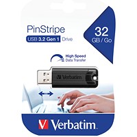 Verbatim Pinstripe USB 3.0 Flash Drive, 32GB