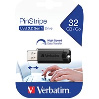 Verbatim Pinstripe USB 3.0 Flash Drive, 32GB Verbatim Pinstripe USB 3.0 Flash Drive, 32GB