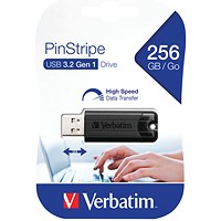 Verbatim Pinstripe USB 3.0 Flash Drive 256GB Black