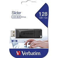 Verbatim Slider USB 2.0 Flash Drive, 128GB Verbatim Slider USB 2.0 Flash Drive, 128GB