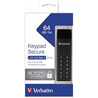 Verbatim Keypad Secure USB 3.0 Flash Drive, 64GB