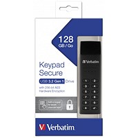 Verbatim Keypad Secure USB 3.0 Flash Drive, 128GB