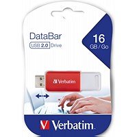 Verbatim Databar USB Drive USB 2.0 16GB Red