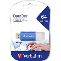 Verbatim Databar USB 2.0 Flash Drive, 64GB