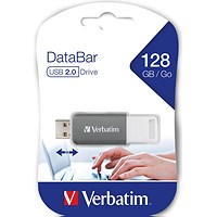 Verbatim Databar USB 2.0 Flash Drive, 128GB Verbatim Databar USB 2.0 Flash Drive, 128GB