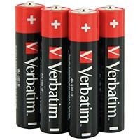 Verbatim AAA Alkaline Batteries, Pack of 4
