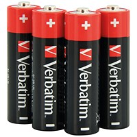 Verbatim AA Alkaline Batteries, Pack of 4