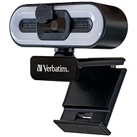 Verbatim AWC-02 Webcam with Light, 1080P HD