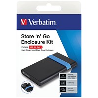 Verbatim Store n Go 2.5 Inch Hard Drive Enclosure Kit USB 3.2 Black