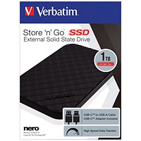 Verbatim Store 'n' Go USB 3.0 Portable Solid State Drive, 1TB