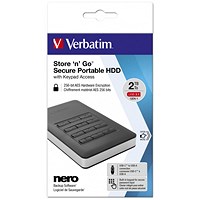 Verbatim Store 'n' Go Encrypted USB 3.0 Portable Hard Drive, 2TB Verbatim Store 'n' Go Encrypted USB 3.0 Portable Hard Drive, 2TB