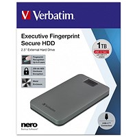 Verbatim Executive Fingerprint Secure USB 3.0 Portable Hard Drive, 1TB