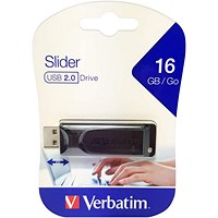 Verbatim Slider USB 2.0 Flash Drive, 16GB