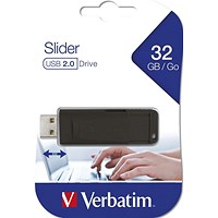 Verbatim Slider USB 2.0 Flash Drive, 32GB