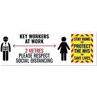 Social Distance Key Worker Sticker 450mm (Pack of 5)